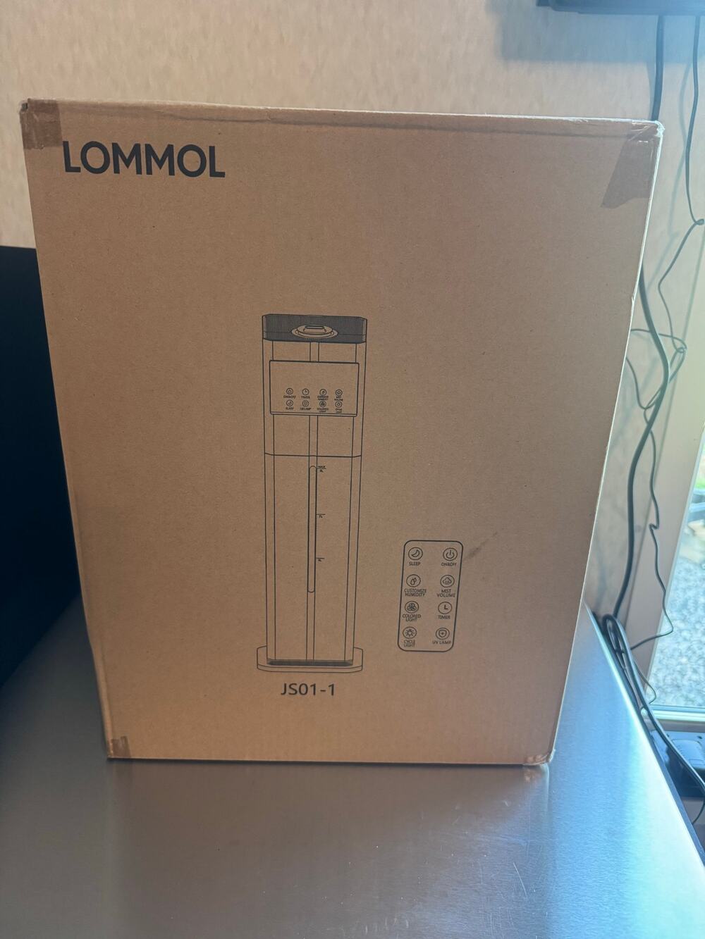LOMMOL Ultrasonic Cool Mist Humidifier 9L 2.4 Gal Top Fill Large Room Black JS01